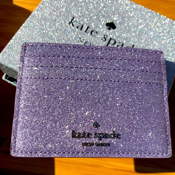Kate Spade Holiday Collection Lilac Frost Tinsel Satchel and Card Holder Set - Picture 8 of 13